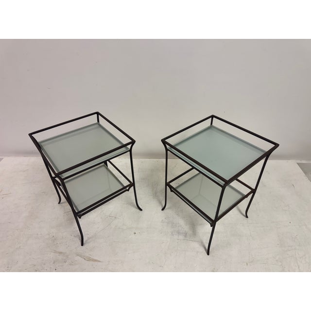 Brown French Two-Tier Side Tables in Wrought Iron, 1970s, Set of 2 For Sale - Image 8 of 14