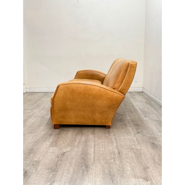 French Leather Vintage Sofa For Sale - Image 11 of 12