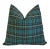 2020s Green Woven English Plaid Tartan Feather/Down Pillow 20” Square For Sale - Image 5 of 6