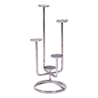 Bauhaus Flower Stand in Chrome and Glass from Vichr & Co., Czech, 1930s For Sale