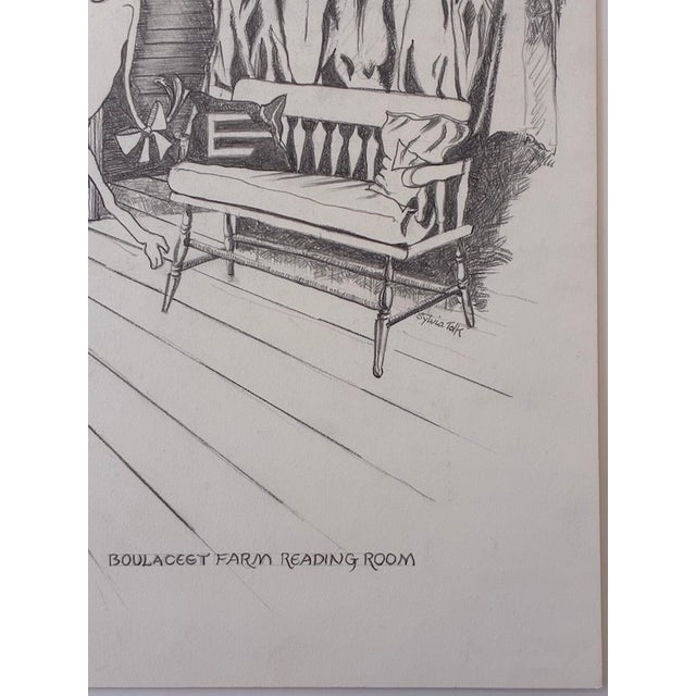Gray 1980s Sylvia Tolk "Boulaceet Farm, Nova Scotia, Reading Room" For Sale - Image 8 of 10
