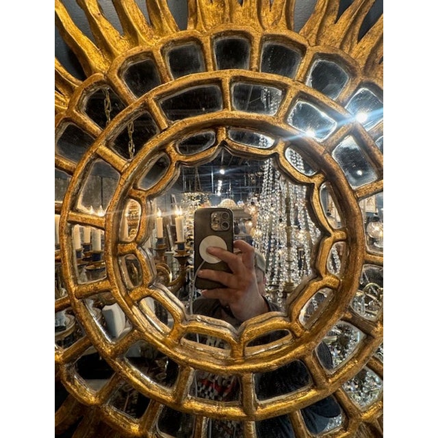 1960s Vintage Italian Sunburst Mirror For Sale - Image 5 of 5