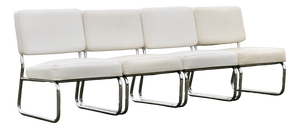 Modular Sofa in Steel & Imitation Leather, 1974, Set of 4