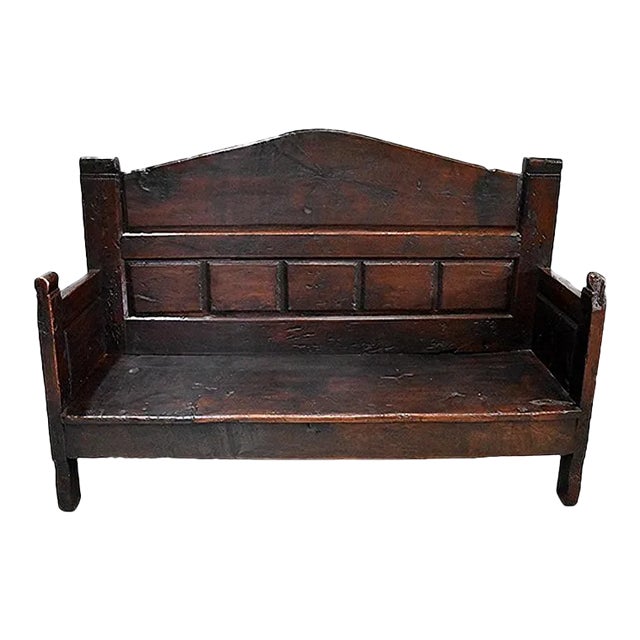 Large 17th Century Oak Bench with High Backsplash For Sale
