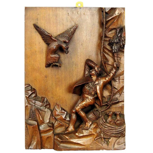 Black Nest Robber Black Forest Relief Wood Carving, 1890s For Sale - Image 8 of 8
