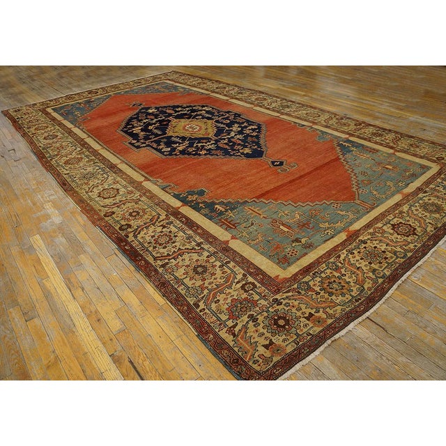 1870s Orange Medallion Antique n.w. Persian Bakshaiesh Rug 8'3" X 15' Hand Knotted Wool Carpet For Sale - Image 10 of 10