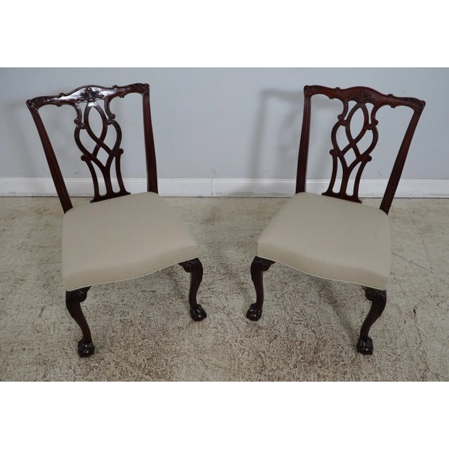 Wood Set of 8 Kindel Mahogany Ball & Claw Dining Room Chairs For Sale - Image 7 of 12