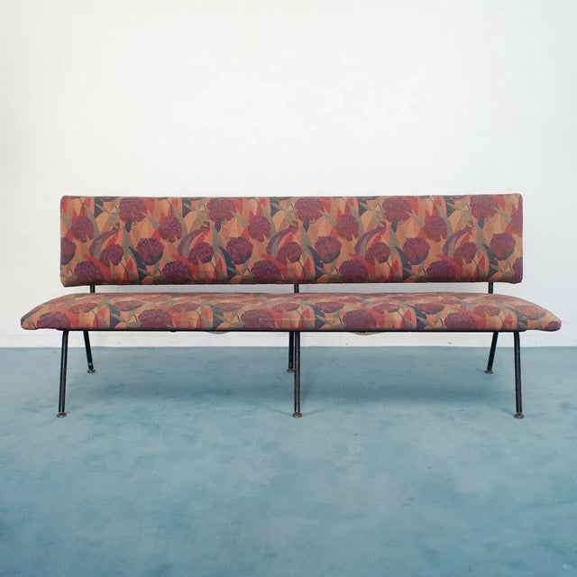 1970s Vintage Floral Fabric & Iron 3-Seat Sofa from Rima, 1970s For Sale - Image 5 of 11
