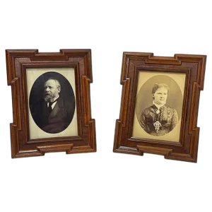 19th Century Set of Wooden Frames with Dutch Royals, 1878, Set of 2