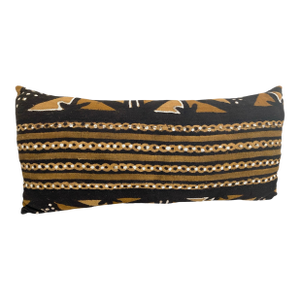Vintage Large /Long African Bogolan Mud Cloth Pillow 28" W