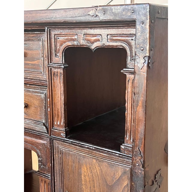 17th Century Spanish Walnut Cabinet on Stand, Desk, Original ‘Bargueño’ For Sale - Image 12 of 18