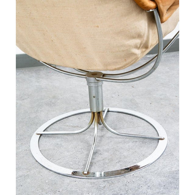 Mid Century Danish Modern Lounge Chair Attributed Dux Bruno Mathsson Jetson Brown Leather For Sale In Sacramento - Image 6 of 12