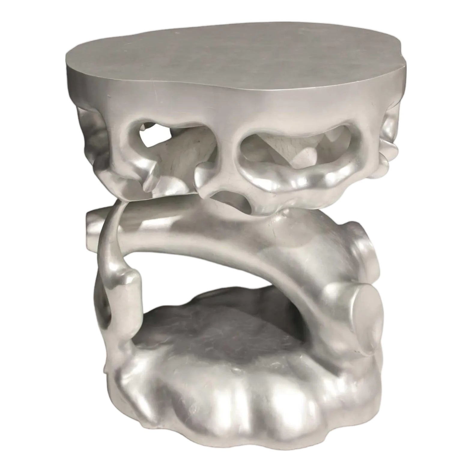 Silver Leaf Truffle Trunk Side Table Attributed to Scala Luxury | Chairish