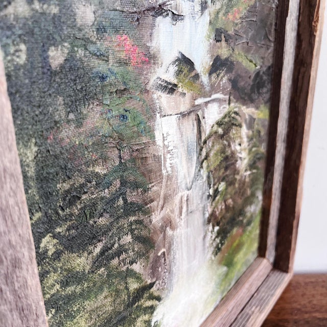 Vintage Original Oil Waterfall Landscape Painting - Framed For Sale In Austin - Image 6 of 6