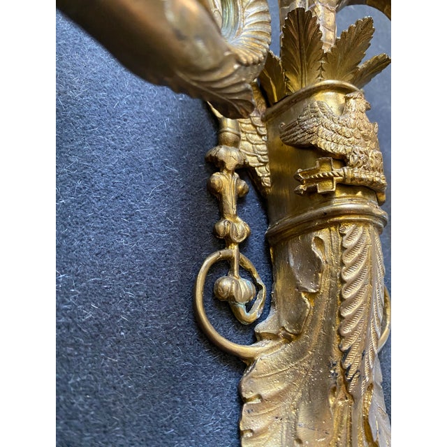 Metal Pair of Early 20th Century Matching Serpent Brass Wall Sconces For Sale - Image 7 of 11