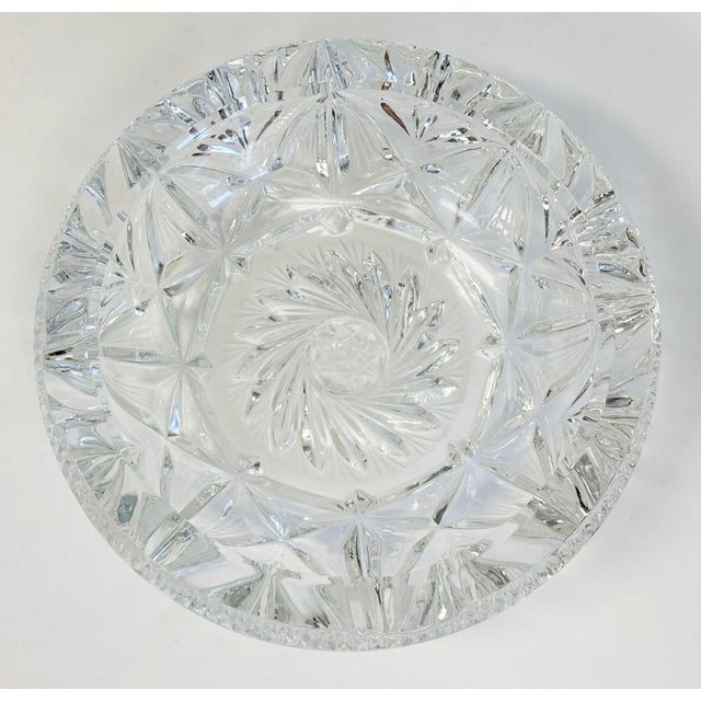 Mid 20th Century Vintage Round Cut Glass Display or Trinket Dish or Ashtray For Sale - Image 5 of 7