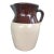 Vintage American Two-Tone Pottery Water Jug Pitcher in Brown & Cream Glaze For Sale