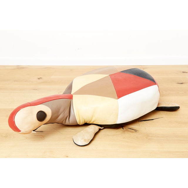 Impressive patchwork turtle made of leather. The piece was most likely made in Switzerland in the 1960s. Due to its...