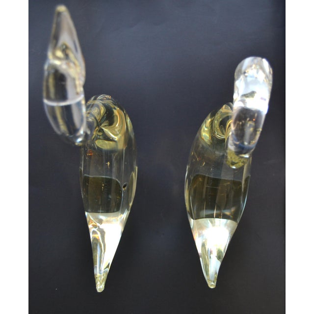 1970s Seguso Murano Art Glass Swan Figurine Arte Vetro, Italy- Set of 2 For Sale - Image 9 of 12