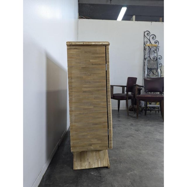 Art Deco Straw Marquetry Two-Door Cabinet For Sale - Image 4 of 13