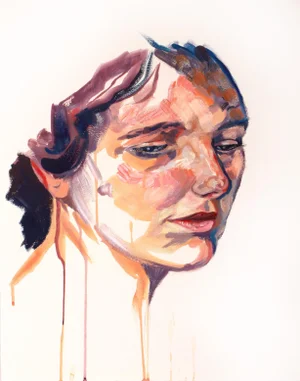 "Poignant" Contemporary Original Portrait Oil Painting by Elizabeth Becker