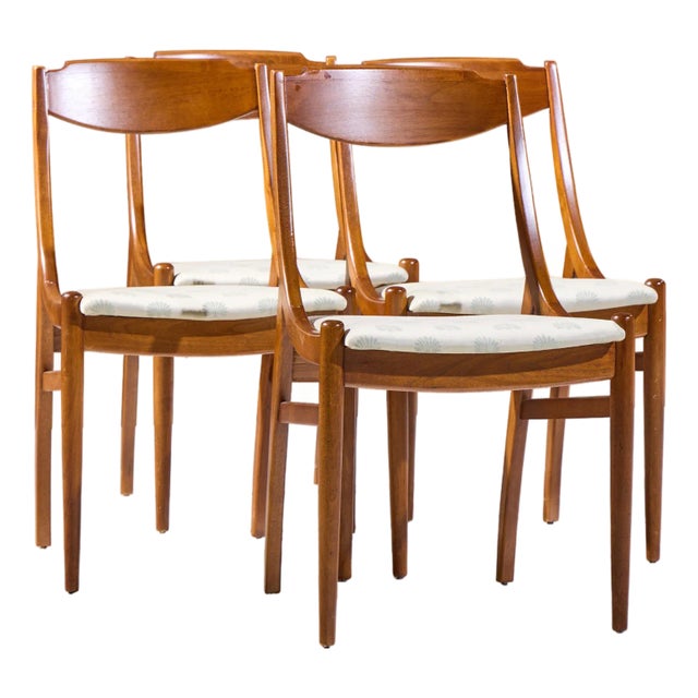 Barney Flagg for Drexel Parallel Mid Century Walnut Dining Chairs - Set of 4 For Sale