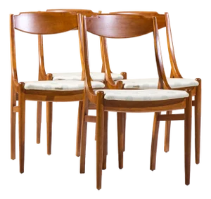Barney Flagg for Drexel Parallel Mid Century Walnut Dining Chairs - Set of 4