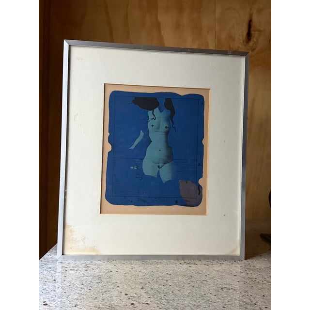 Paul Wunderlich, Torso sur une pierre bleue, Nude, Original Lithograph, 1972, Framed For Sale - Image 6 of 10
