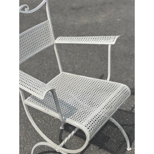 Wrought Iron Garden Table and Chairs from Maison Jansen, 1960s, Set of 5 For Sale - Image 6 of 7