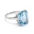 Contemporary Mid-Century Platinum Ring — 7ct Natural Aquamarine | Circa 1950, Size 7.75 For Sale - Image 3 of 5