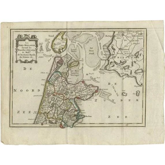 Late 18th Century Antique Map of the Province of Noord-Holland by Keizer & De Lat, 1788 For Sale - Image 5 of 5