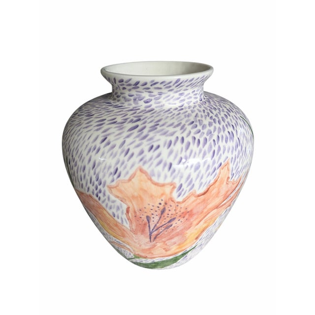 Purple Vintage 90s Studio Pottery Handcrafted Vase For Sale - Image 8 of 10