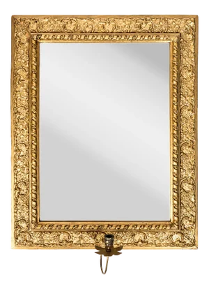 Antique Bronze Plated Mirrors with Candleholders, Set of 2