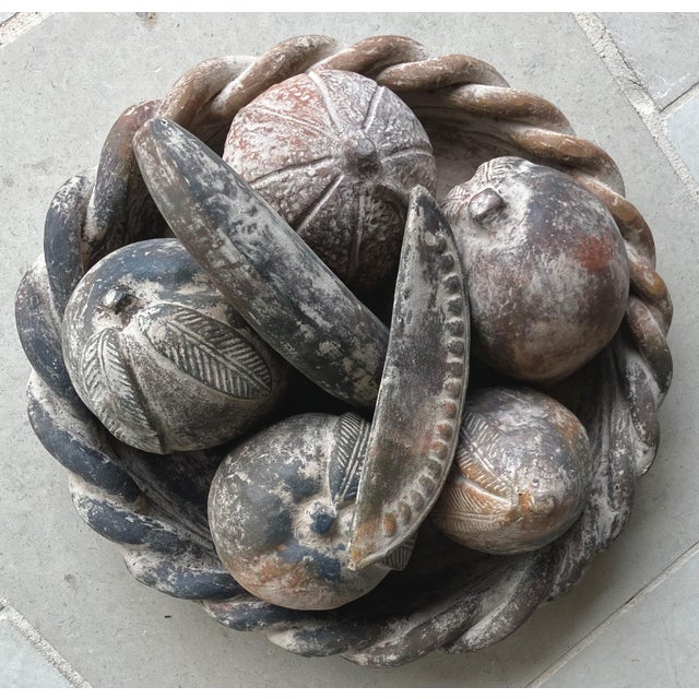 Late 20th-Century Mexican Barro Rojo (Red Clay) Earthenware Centerpiece Faux Fruit Platter - 8-Pieces For Sale - Image 15 of 18