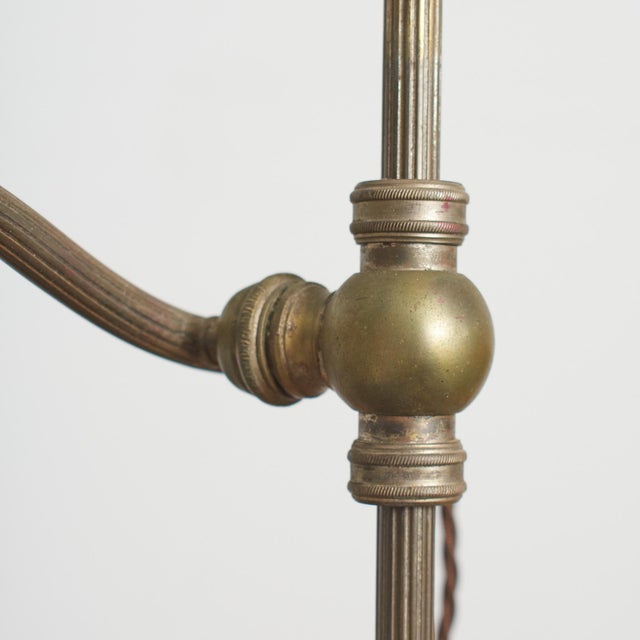 Antique French Brass Rise and Fall Pump Desk Lamp, 1890s For Sale - Image 5 of 11
