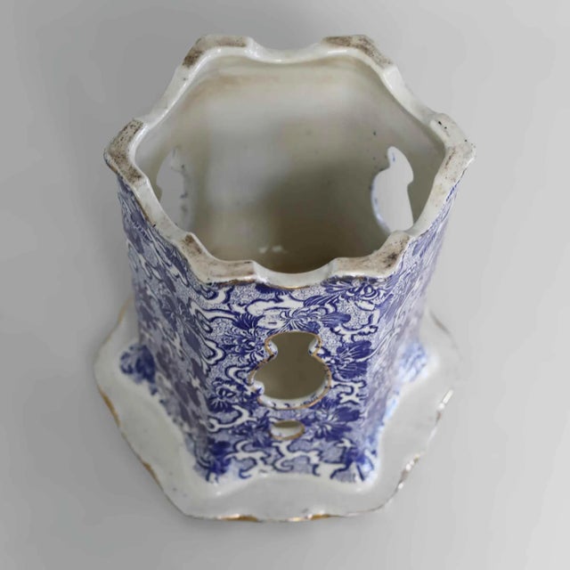 Traditional European Garden Table - Antique Glazed Stoneware For Sale - Image 3 of 8