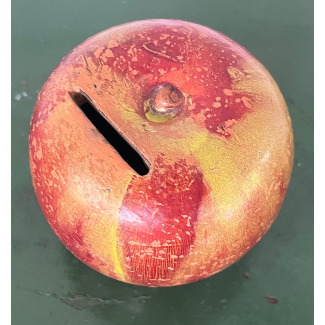 Antique 19th Century American Pottery Coin Bank in the Form of a Paint Decorated Apple For Sale - Image 12 of 12