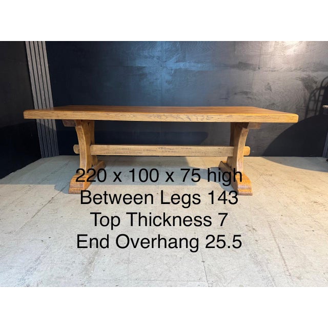 Vintage French Farmhouse Dining Table in Oak, 1925 For Sale - Image 13 of 18