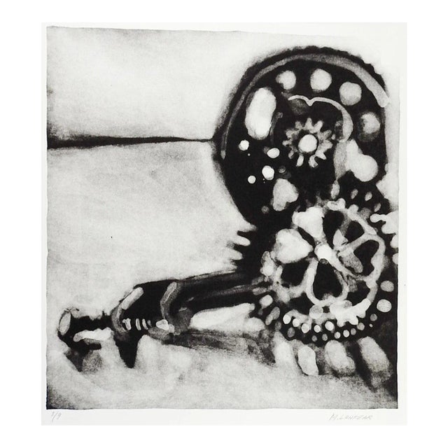 Abstract Gears Lithograph by Marilyn Lanfear For Sale