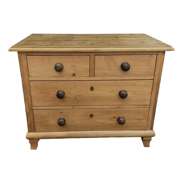 19th Century English Pine Chest For Sale