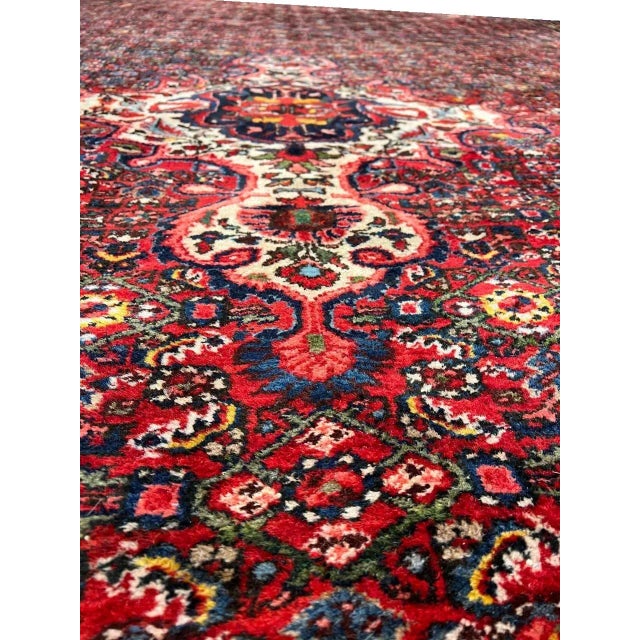 Fine Hand Knotted Persian Antique Hossin Abad Rug For Sale - Image 9 of 13