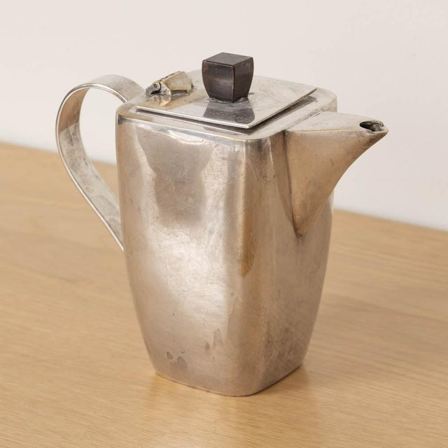 Silver 1930s French Art Deco Silverplate Tea Set- 3 Pieces For Sale - Image 8 of 11