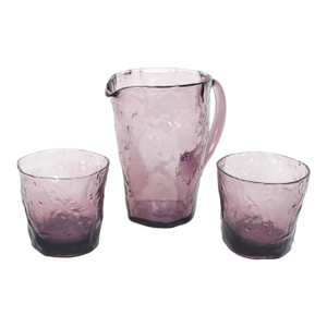 Mid 20th Century Morgantown Amethyst Crinkle Glassware Set