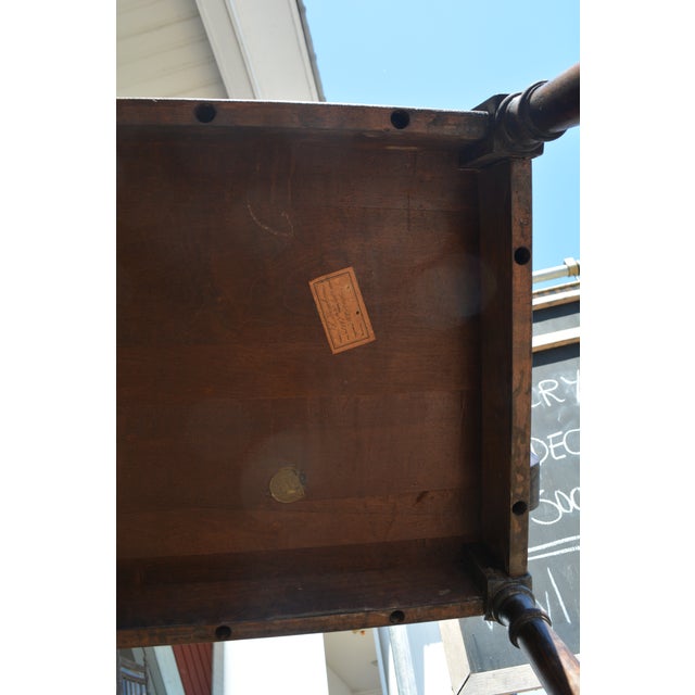 Antique Elgin a Simonds Dark Oak Wood Wainscot Side / Dining Chair W/ Arms & Carved Back For Sale - Image 11 of 18