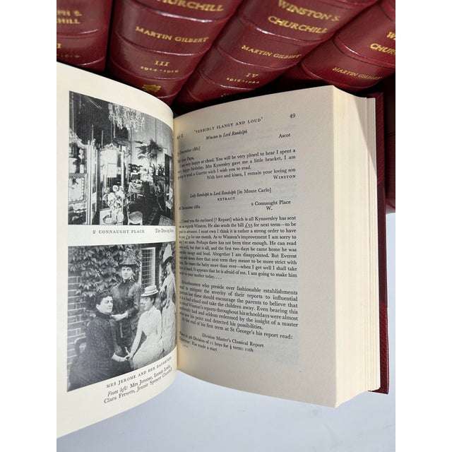 1960s Illustrated Red Leather Octavo Volume Set, Randolph S. Churchill and Martin Gilbert's the Life of Winston S. Churchill - 8 Books For Sale - Image 9 of 13