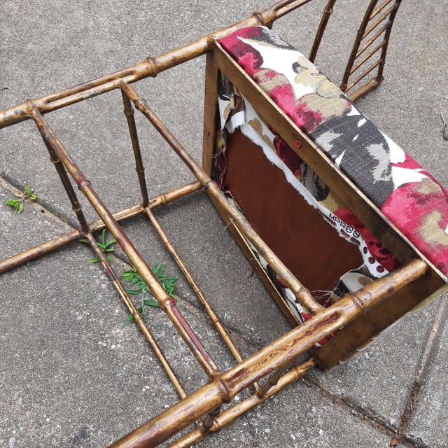 Chinoiserie Metal Bamboo Dining Table & Chairs For Sale - Image 4 of 12