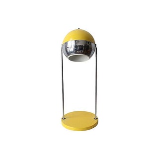Modern Yellow & Chrome Eyeball Lamp For Sale