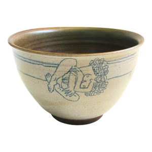 Large 1970s Nude Studio Pottery Bowl