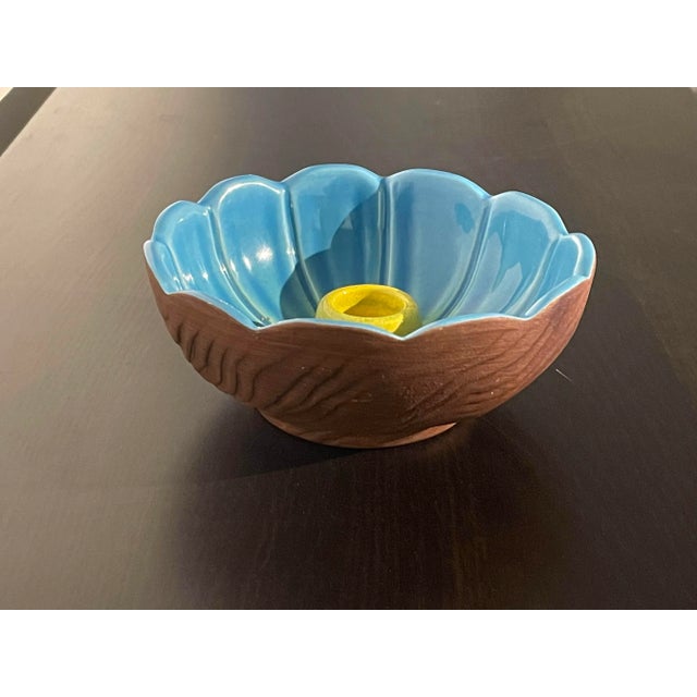 Mid 20th Century Mid-Century Sequoia Ware Usa Pottery Candleholder Catchall For Sale - Image 5 of 10