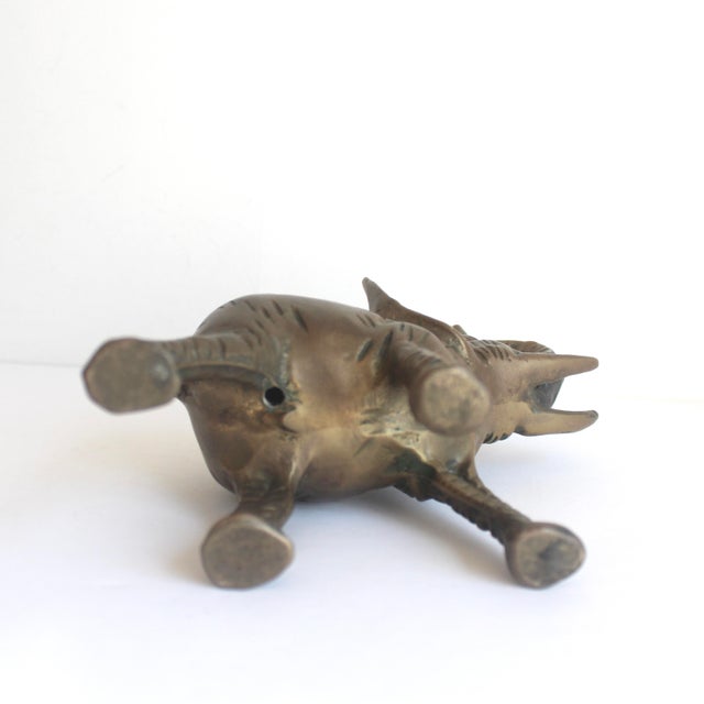 Vintage Brass Elephant Figurine For Sale - Image 4 of 8